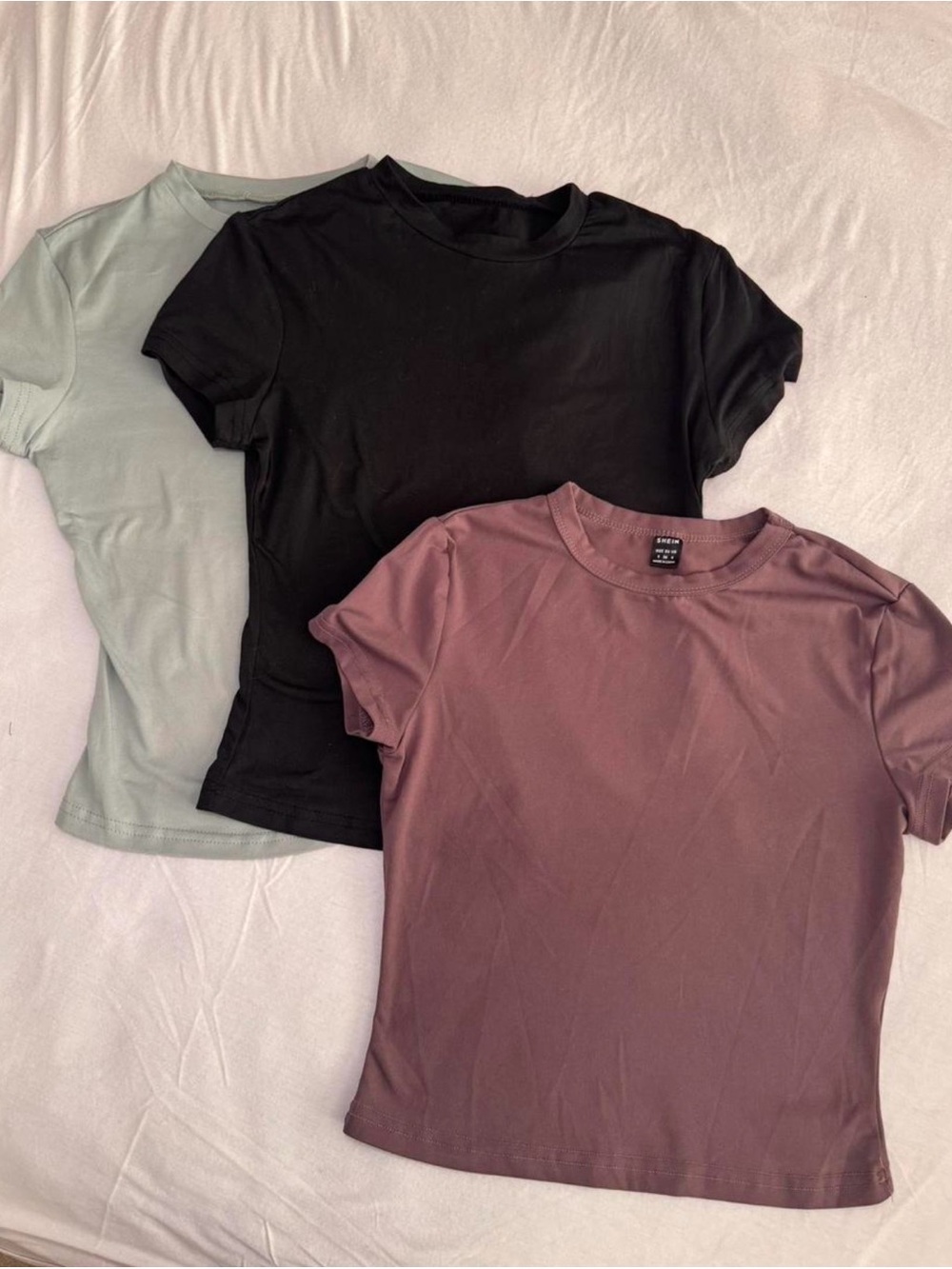 Basic Crewneck Tee - Black, Brown, Sage